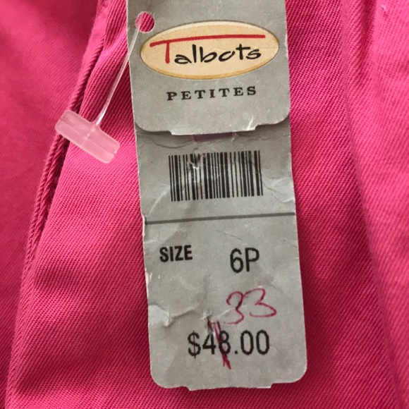NWT Talbots Hot Pink Petite Crop Pants Size 6 - Picture 6 of 6